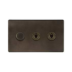 Vintage Brass Dimmer Toggle Combo Switch