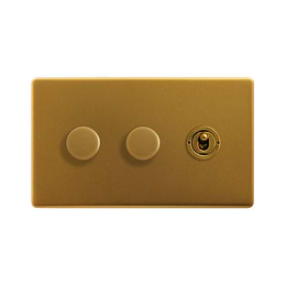 Antique Gold Dimmer Toggle Combo Switch
