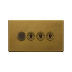 Old Brass Dimmer Toggle Combo Switch
