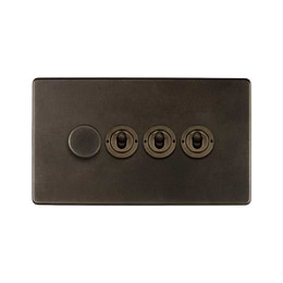 Vintage Brass Dimmer Toggle Combo Switch