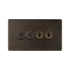 Vintage Brass Dimmer Toggle Combo Switch
