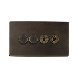 Vintage Brass Dimmer Toggle Combo Switch