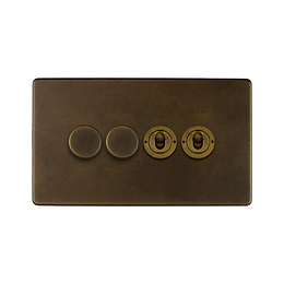 Vintage Brass Dimmer Toggle Combo Switch
