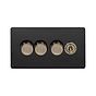 Matt Black and Antique Brass Dimmer Toggle Combo Switch
