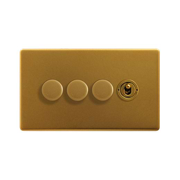 Antique Gold Dimmer Toggle Combo Switch
