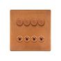 The Chiswick Collection Antique Copper 8 Gang Dimmer & Toggle Combo 4x150W LED Dimmer 4x20A Toggle 
