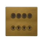 Old Brass Dimmer Toggle Combo Switch
