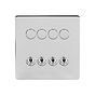 The Finsbury Collection Polished Chrome 8 Gang Dimmer & Toggle Combo 4x150W LED Dimmer 4x20A Toggle 