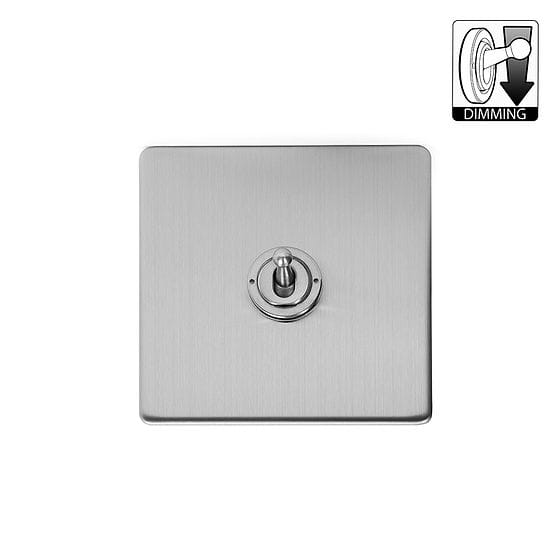 Brushed Chrome 1 Gang Dimming Toggle Switch
