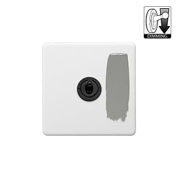Soho Lighting Primed Paintable 1 Gang Dimming Toggle Switch with Matt Black Switch