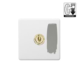 Soho Lighting Primed Paintable 1 Gang Dimming Toggle Switch with Brushed Brass Switch