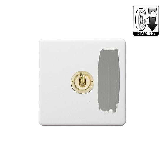 Soho Lighting Primed Paintable 1 Gang Dimming Toggle Switch with Brushed Brass Switch