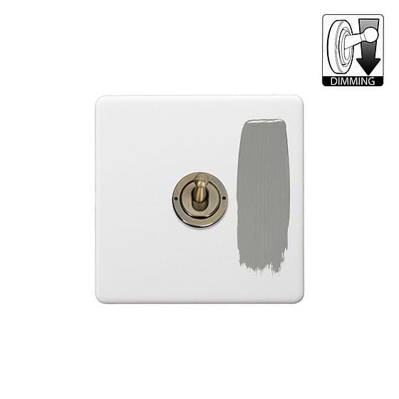 Soho Lighting Primed Paintable 1 Gang Dimming Toggle Switch with Antique Brass Switch