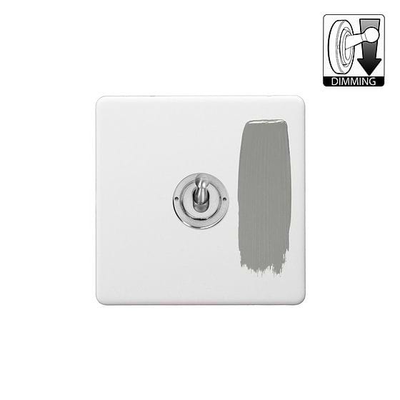 Soho Lighting Primed Paintable 1 Gang Dimming Toggle Switch with Brushed Chrome Switch