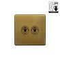 The Belgravia Collection Old Brass 2 Gang Dimming Toggle Switch