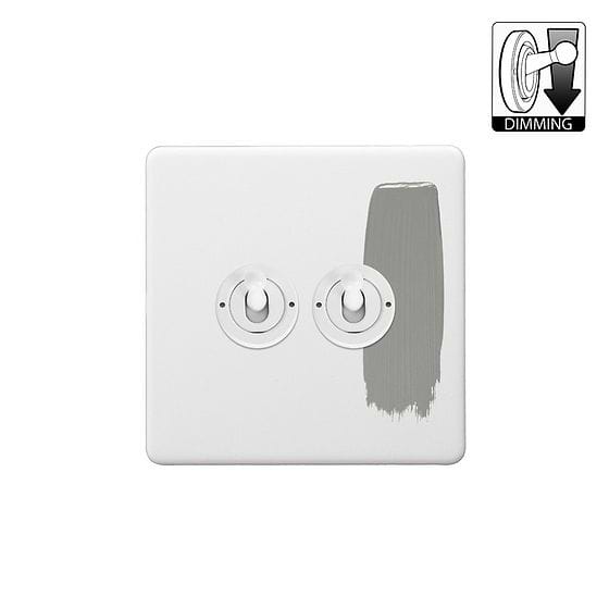 Soho Lighting Primed Paintable 2 Gang Dimming Toggle Switch with White Switch