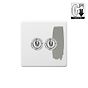 Soho Lighting Primed Paintable 2 Gang Dimming Toggle Switch with Brushed Chrome Switch