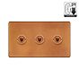 The Chiswick Collection Antique Copper 3 Gang Dimming Toggle Switch