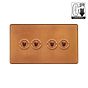 The Chiswick Collection Antique Copper 4 Gang Dimming Toggle Switch