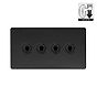 The Camden Collection Matt Black 4 Gang Dimming Toggle Switch