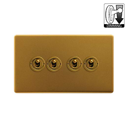 Antique Gold 4 Gang Dimming Toggle Switch
