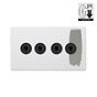 Soho Lighting Primed Paintable 4 Gang Dimming Toggle Switch with Matt Black Switch