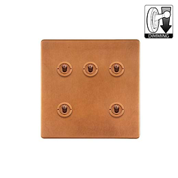 Antique Copper 5 Gang Dimming Toggle Switch