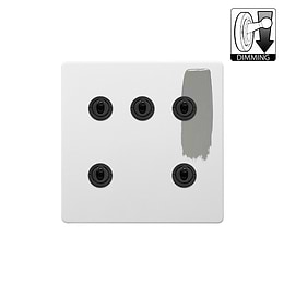 Soho Lighting Primed Paintable 5 Gang Dimming Toggle Switch with Matt Black Switch