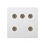 Soho Lighting Primed Paintable 5 Gang Dimming Toggle Switch with Antique Brass Switch