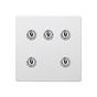 Soho Lighting Primed Paintable 5 Gang Dimming Toggle Switch with Brushed Chrome Switch