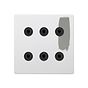 Soho Lighting Primed Paintable 6 Gang Dimming Toggle Switch with Matt Black Switch