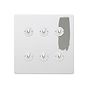 Soho Lighting Primed Paintable 6 Gang Dimming Toggle Switch with White Switch