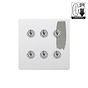 Soho Lighting Primed Paintable 6 Gang Dimming Toggle Switch with Brushed Chrome Switch
