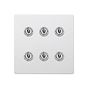 Soho Lighting Primed Paintable 6 Gang Dimming Toggle Switch with Brushed Chrome Switch