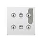 Soho Lighting Primed Paintable 6 Gang Dimming Toggle Switch with Brushed Chrome Switch