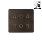 Vintage Brass 6 Gang Dimming Toggle Switch