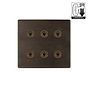 The Westminster Collection Vintage Brass 6 Gang Dimming Toggle Switch