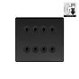 The Camden Collection Matt Black 8 Gang Dimming Toggle Switch