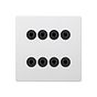 Soho Lighting Primed Paintable 8 Gang Dimming Toggle Switch with Matt Black Switch