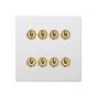 Soho Lighting Primed Paintable 8 Gang Dimming Toggle Switch with Brushed Brass Switch