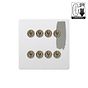 Soho Lighting Primed Paintable 8 Gang Dimming Toggle Switch with Antique Brass Switch