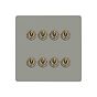 Soho Lighting Primed Paintable 8 Gang Dimming Toggle Switch with Antique Brass Switch