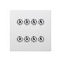 Soho Lighting Primed Paintable 8 Gang Dimming Toggle Switch with Brushed Chrome Switch