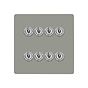 Soho Lighting Primed Paintable 8 Gang Dimming Toggle Switch with Brushed Chrome Switch