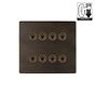 The Westminster Collection Vintage Brass 8 Gang Dimming Toggle Switch