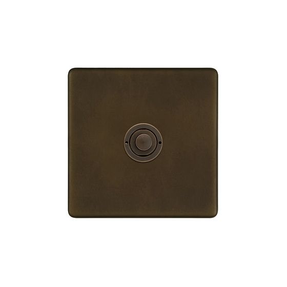 Soho Lighting Vintage Brass 1 Gang 6A 2 Way Push Button Switch
