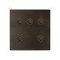 Soho Lighting Vintage Brass 5 Gang 6A 2 Way Push Button Switch