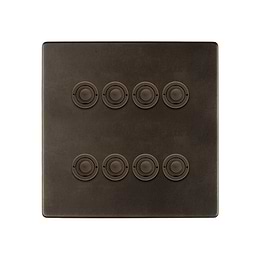 Soho Lighting Vintage Brass 8 Gang 6A 2 Way Push Button Switch