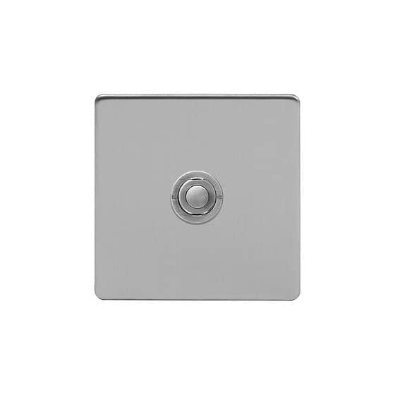 Soho Lighting Brushed Chrome 1 Gang 6A 2 Way Retractive Push Button Switch