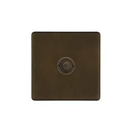 Soho Lighting Vintage Brass 1 Gang 6A 2 Way Retractive Push Button Switch